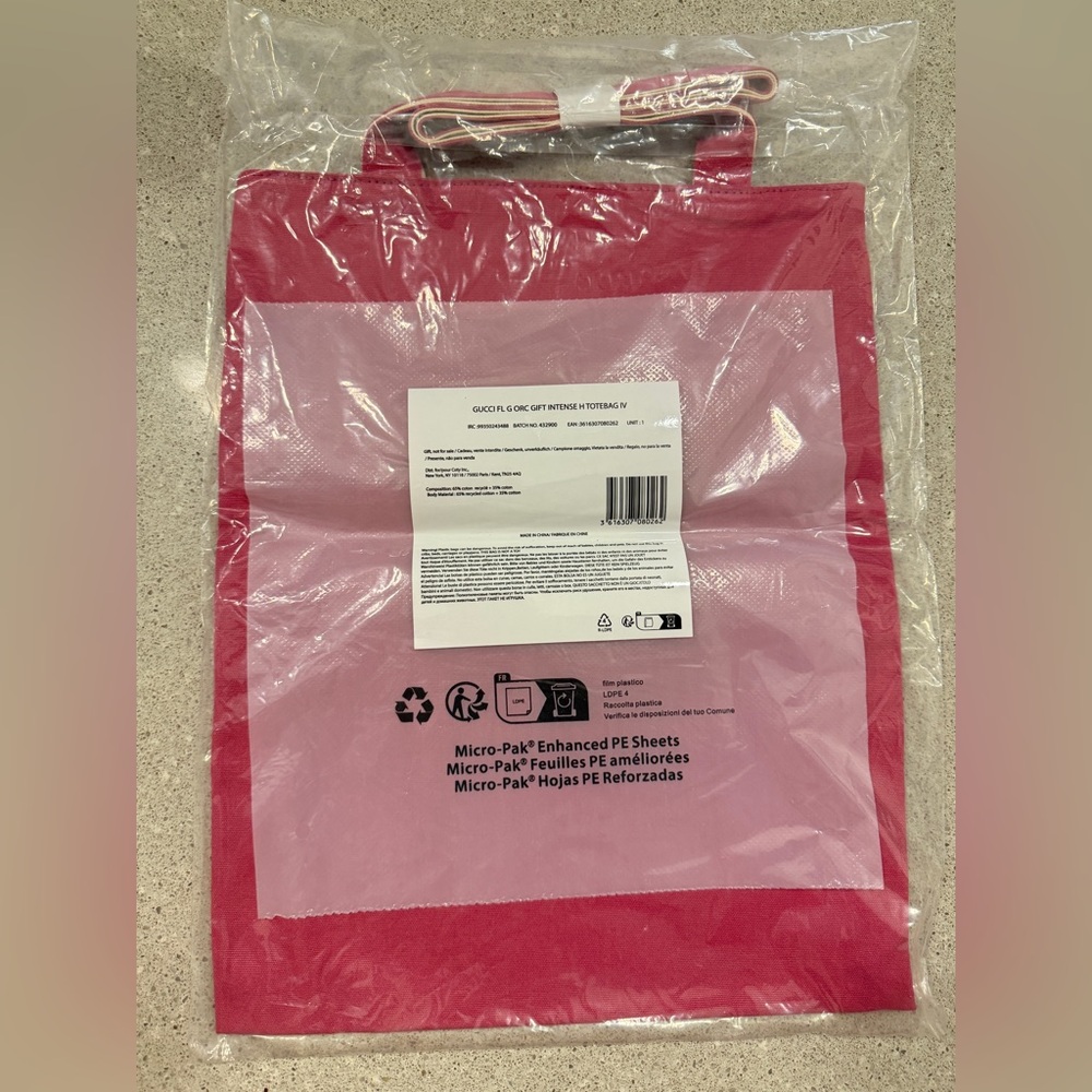 Gucci Beauty Pink Canvas Tote Bag Gift Promo NEW - Picture 2 of 3